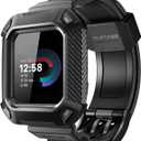 SUPCASE Unicorn Beetle Pro Watch Bands for Fitbit Versa 4 / Fitbit Versa 3 / Fitbit Sense 2/1, Protective Replacement Wristband Case Band (Black)