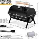 Joyfair Portable Charcoal Grill Set, Small Tabletop Barbecue Grill with Accessories Tools for Outdoor Camping BBQ Grilling Backyard Party Cooking, Heavy Duty & Innovative Design, Thermometer & Chimney
