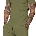 Uni Clau Mens Short Sets 2 Piece Outfits Fashion Summer Tracksuits Casual Shirt and Shorts Set