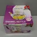 Anxingo Enamel Tea floral Kettle,Tea Kettle Pot for Stove, Top Porcelain Large Enamel Tea Kettle 2.5L,Retro Classic Design