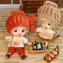 BJD Blind Box Cute Figures, Collectible Poseable OB11 Doll with 1/12 Scale Removable ClothesSurprise Gift Single Random Mystery Box-Japanese Foodie Fun Series