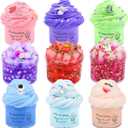 9 Pack Slime Kit - 3 Jelly Cube Crunchy, 3 Cloud, 3 Butter Slime - Soft Stretchy for Stress Relief, Birthday Gift, Kids Party Favors - Boys and Girls Toy