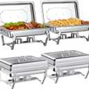 Chafing Dishes for Buffet Set: Chafers for Catering - Chafing Dish Buffet Set with Lids | Chafers and Buffet Warmers Sets | Serving Food Warmer | Chafers Servers Sets