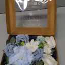 Artificial Flowers Combo Box Set,Silk Fake Flowers Roses Bridal Bouquets Out/Indoor DIY Centerpieces White Flowers for Decoration Arrangements Party Baby Shower Home Cake Decor (White&Blue)
