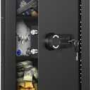 VEVOR 25.59" High Concealed Wall Safe, Keypad Access 3-Level Security Safe, Includes 3 Adjustable Shelves & 6 Hooks, Made of Durable Q235 Steel, Features LED Lighting & Alert System for Valuables (Black)