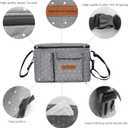 Miracle Baby Stroller Organizer Bag for Mom, Universal Stroller Storage Caddy Diaper Bag- Compatible with Most Strollers - Multifunctional Large (Gray White Star)
