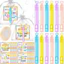 36 Set Back to School Gifts for Students Include 36 Pcs 4.1'' x 0.47'' Bubble Wands with Bubble Solution 36 Welcome Card 36 Pcs Drawstring Bags for Classroom Party