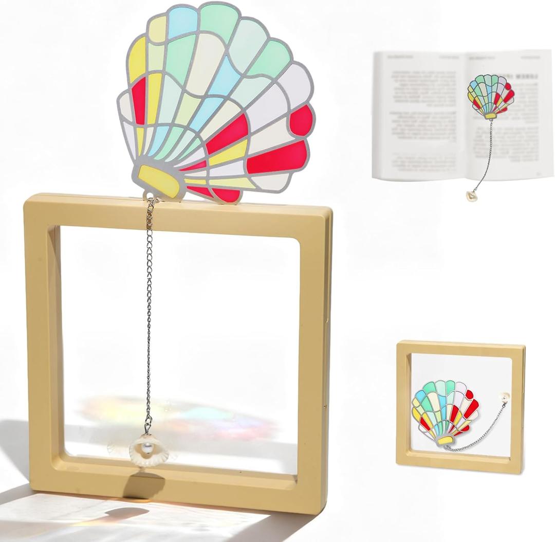 2 x Thornbloom Stained Glass Bookmarks for Women, Cute Shell Book Mark - Perfect Gift for Book Lovers, Teachers, Women