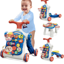 HYES 5 in 1 Baby Push Walker for Baby Boy, Activity Center Learning to Walk, Sit to Stand, Early Learning Push Toys for Infant 12 Months, Walking Toys Gift for Toddler Boys, Blue