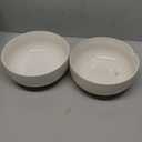 getstar Large Serving Bowls (8 inch & 60 fl oz), Ceramic Salad Bowl Set of 2, Microwave and Dishwasher Safe, Farmhouse Kitchen Decorative Bowls Set (Embossed Checks & Stripes)