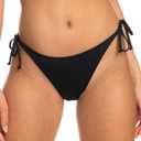 Roxy Women's Standard Bikini Bottoms Stretch Swimwear, UPF+50, Eco-Friendly Fabric, Pool, Surf, Swim, Beachwear (Onyx) XS