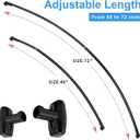 Curved Shower Curtain Rod, TOPROD Black Round Shower Curtain Rod 48-72 Inches Adjustable, Rounded Bowed Stainless Steel Shower Rods for Bathroom, Bathtub, Stall, More Shower Space, Need to Drill