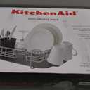 Low Profile Metal Stacking Dish Drying Rack - Space-Saving Kitchen Drainer Rack (Charcoal Gray)