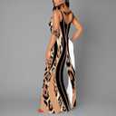 Women's Summer Maxi Dress Long Dress Casual Boho Sleeveless Strap Smocked Tiered Long Beach Sun Dresses, A4-leopard (M)