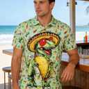 RAISEVERN Mens Hawaiian Shirt Casual Button Down Short Sleeve Tropical Beach Dress Shirt for Summer Holiday (Large, Multicoloured 79)