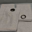 YoungsTex Short Linen Curtains 54 Inch Length 2 Panels for Window, Light Filtering Drapes Semi Sheer with Bronze Grommet Rustic Textured for Bathroom Bedroom Living Room, 42 X 54 Inch (Natural)