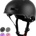 Adjustable Kids Bike Helmet for Boys Girls Youth, Kids Protective Helmets for Multi-Sports Skateboard Scooter Bicycle Cycling Skating (Small, Black)
