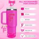 Accessories Set for Stanley Cup Accessories - Gift Box Contain Straw Topper, Sillicone Boot, Letter Stickers and Pendants,Spill Stopper Set, 40 Ounces