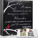 ReliThick Cardinal Funeral Photo Album 4 x 6 Inch 200 Blank Pages Memorial Leather Memory Album Scrapbook for Memorial Service Celebration of Life Decor in Loving Party Supply(Remember the Best Times)