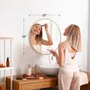 NEWBULIG Round Bathroom Mirror for Over Sink, 20 Inch Wall Mount Vanity Circle Mirror with Matte Metal Framed, Decor for Bathroom, Entryway, Bedroom, Gold