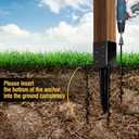 LADECH 16 No-Dig 44 Ground Spike Post Anchors Powder-Coated Steel, Includes 4 Corner Screws Heavy-Duty Ground Anchors for Fence, Mailbox & Deck Posts (1 PC)
