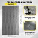 4x10 FT Garage Floor Mat, 2.8mm Thickened Diamond Plate PVC Rubber Heavy Duty Flooring Roll Covering Non-Slip Floor Protector Mat for Under Car Parking/Garage/Warehouse/Gyms/Trailer (Gray)