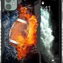 Compatible with iPhone 12 Case Rugby American Football Design, Edge Protection Shock-Proof Anti-Scratch Hard Back and TPU Frame Drop Proof iPhone 12 Case for Boys Men