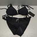 Women Two Piece Swimsuit Sexy Swimwear Halter String Triangle Bikini Sets (Large, Black)