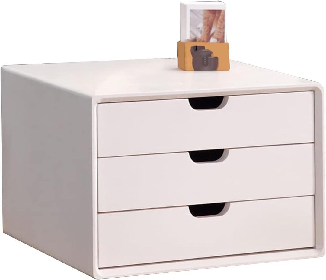 Multi-Layer Drawer Storage Box, Solid Wood Flat File Cabinet, A4 Treatment Storage Cabinet for Home Desktop Office(Color:A,Size:3 Layers)
