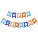 Blue and Orange Birthday Banner, Blue Orange Happy Birthday Banners, Bluey Banner Party Decorations for Adults, Boys, Girls Party Supplies
