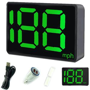 GPS Speedometer HUD, Upgraded LED Large Font Digital Head-Up Display with MPH, for All Cars, Vehicles,Motorcycles,Bicycles - Plug & Play with USB Cable & Car Charger Adapter (Y02)
