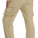MAGCOMSEN Women's Cargo Pants Quick Dry Lightweight Hiking Travel Pants Water Resistant Safari Joggers with Pockets (Beige, S)