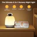 Glocusent Smart WiFi Baby Monitor, 1080p Secure Wide Angel Video Baby Monitor - Portable Sound Machine with 62 Music Tracks and 24-Color Night Light, Baby Cry Detection for Toddler Kids Bedroom