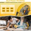 16" Battery Operated Floor Fan Compatible with Dewalt 20V Max Battery, High Velocity AC DC Portable Fan with USB Output, Metal Blade Cordless Jobsite Fan for Garage, Camping, Workshop, Emergency Use