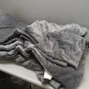 ChiXpace Flannel Fleece Queen Comforter Set - Furry Grey Leaves Pattern Faux Fur Bed Set, Winter Ultra Soft Fuzzy Comfort Set, Velvet Bedding Set for Bed with 2 Pillow Cases (Queen(88"x88"))