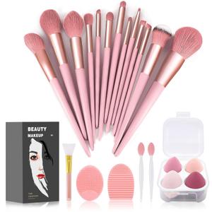 Koccido Makeup Brushes 22 Pcs Makeup Kit, Foundation Brush Eyeshadow Brush Make up Brushes Set (Pink, 22 Piece Set)