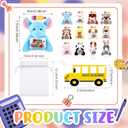 12 Set Welcome Back to School Gifts for Students Mini Stuffed Plush Animal Keychains Toys Bulk with Bus Tags Organza Goodie Bag for First Day of School Classroom Gift Party Favor