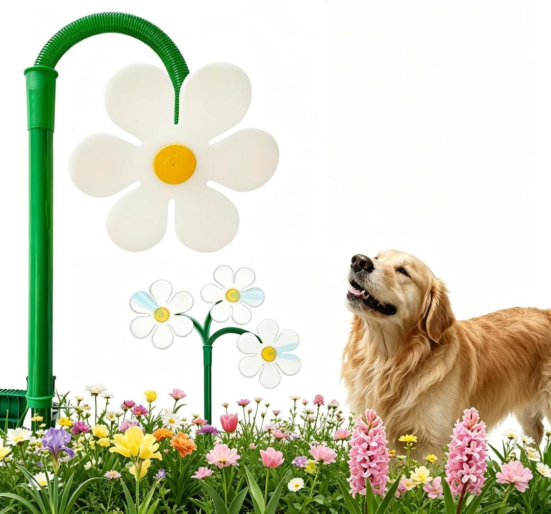 Crazy Daisy Sprinkler 360 Rotating Dancing Sunflower Water Sprinkler for Lawn, Garden & Yard Watering, Outdoor Play Sprinkler for Dogs (White) 1