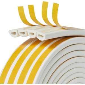 QDiShi White D-Shape Weather Stripping Seal Strip 33FT Door Window Gap Filler for Insulation Dustproof & Energy Saving,Self-Adhesive Backing Seals Gap from 5/32 to 13/64 Inch