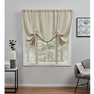 EXCLUSIVE HOME Loha Light Filtering Rod Pocket Tie Up Shade, 54"x63", Natural