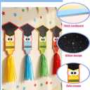 MiniInflat 12 Pcs Preschool Kindergarten Graduation Decorations 2026 Classroom Bulletin Board Wall Window Decor, Paper Cutout with Fringe and Double-sided Tape, School Party Favor(Crayon)