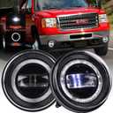 LED Fog Light with DRL Compatible with 2007-2013 GMC Sierra 1500/2007-2014 GMC Sierra 2500HD/ 2007-2014 GMC Sierra 3500HD Fog Lamps Assembly Bumper Driving Fog lamp Kit