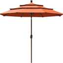 EliteShade USA 9Ft 3 Tiers Market Umbrella Patio Umbrella Outdoor Table Umbrella with Ventilation and 5 Years Non-Fading Top,Rust