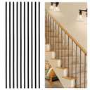 Wrought Iron Balusters (Set of 30),Round Hollow Straight Stair Spindles, Decorative Metal Balusters Spindles for Decks,5/8 inch Stair Railing, Satin Black Metal Railing - D12