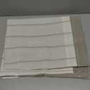 jinchan Nautical Valance Striped Linen Curtain 18 Inch Farmhouse Room Darkening Kitchen Valance for Living Room Window Double Layer Blackout Window Pinstripe 1 Panel Taupe on White