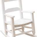 Toddler Rocking Chair Kids Child Wooden Small Baby Comfy Rocker Chairs Furniture for Nursery Bedroom Livingroom Outdoor Reading Room, Ages 3-6, White