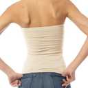 Design by Olivia Women's Basic Casual Seamless Stretch Long Bandeau Tube Top with Built-in Shelf Bra (Ivory)