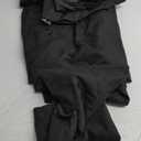 Men's Slim Fit 2 Piece Suit, Two Button Solid Suit Jacket Pants Set, Wedding Prom Suit (Large, Black)