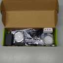 AIBOO Linkable Under Cabinet LED Lighting 12V Slim Aluminum Dimmable Puck Lights with RF Remote Control & UL Listed Plug for Display Bookshelf Lighting(8 Lights, Daylight White)