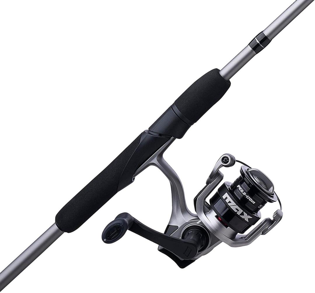 Abu Garcia 7' Max X Spinning Reel and Fishing Rod Combo, Size 2000 Reel, 5 Stainless Steel Ball Bearings, Smooth Oil Felt Front Drag System, Lightweight Composite Rod Blank